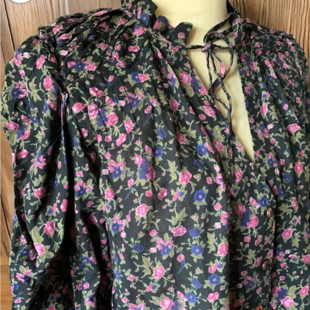 Free People Meant To Be Floral Cotton Blouse - Picture 6 of 13